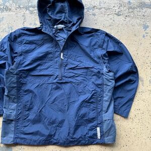 2000s Vintage Nike Navy blue windbreaker jacket with hood, size‎ L